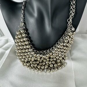 Elegant Silver Beaded Necklace